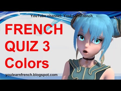 FRENCH QUIZ 3 - TEST Colors Vocabulary Masculine Feminine Plural Colours Les couleurs